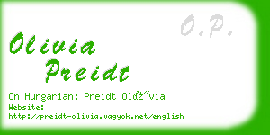 olivia preidt business card